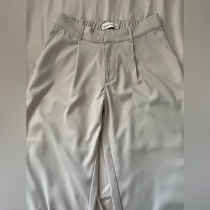 Abercrombie & Fitch Tailored Straight Leg Pants Beige (Short Length)